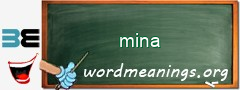 WordMeaning blackboard for mina